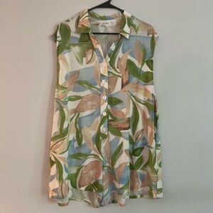 Leaf Print Sleeveless Romper | Petal and Pup